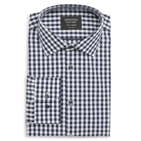 Tech-Smart Extra Trim Fit Stretch Dress Shirt - Picture 1 of 5